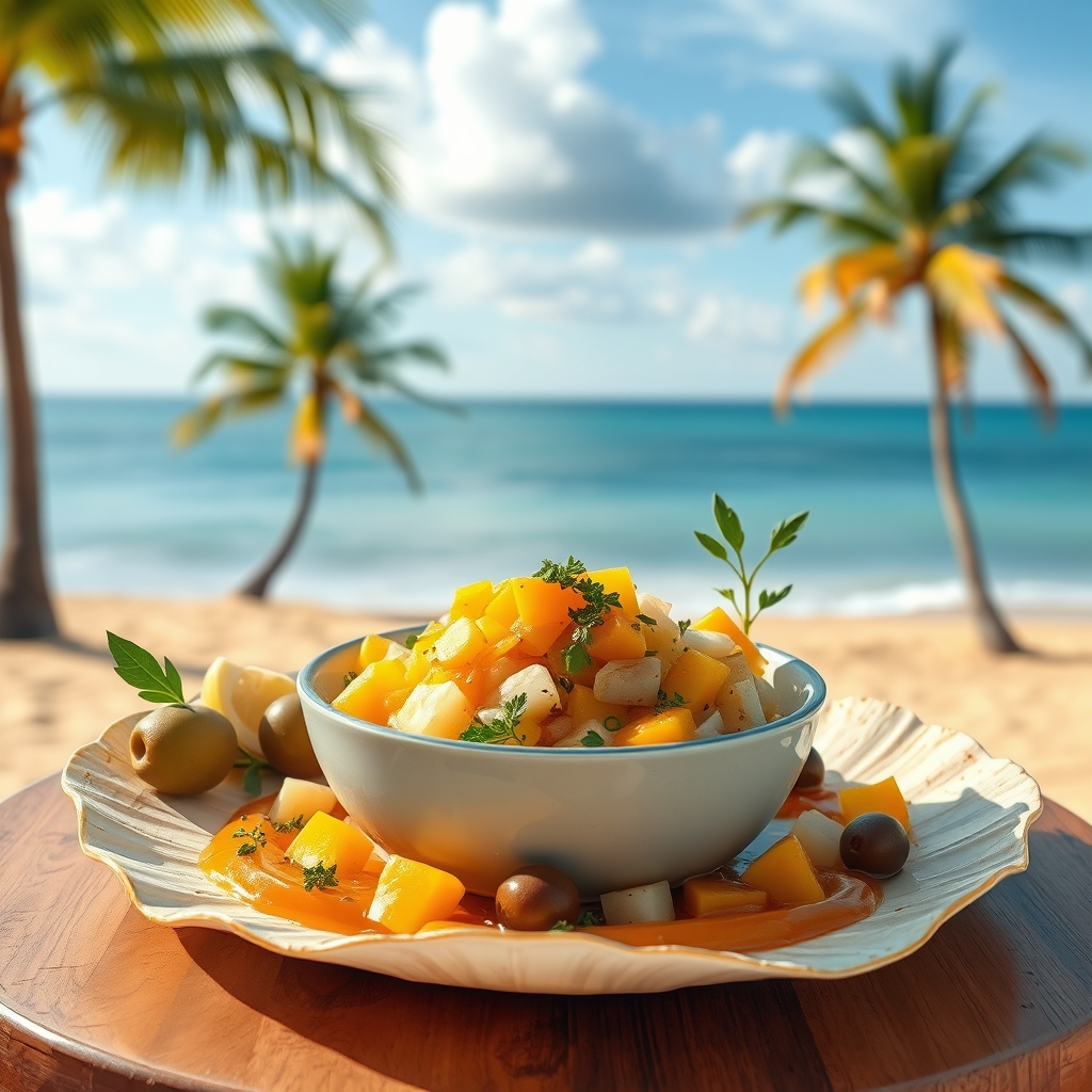 media-1-133 Kokos Ceviche mit Mango Koriander Salsa – Perus Strand auf dem Teller