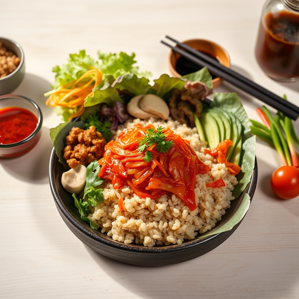 media-1-281 Koreanisches Kimchi-Bibimbap mit Quinoa-Basis und fermentierten Superfoods