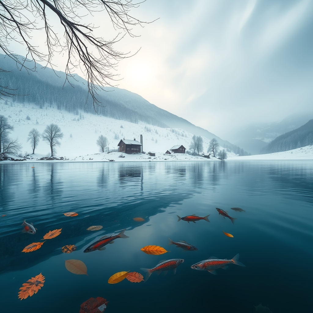 Eine deutsche Landschaft mit Bergen und einem See
