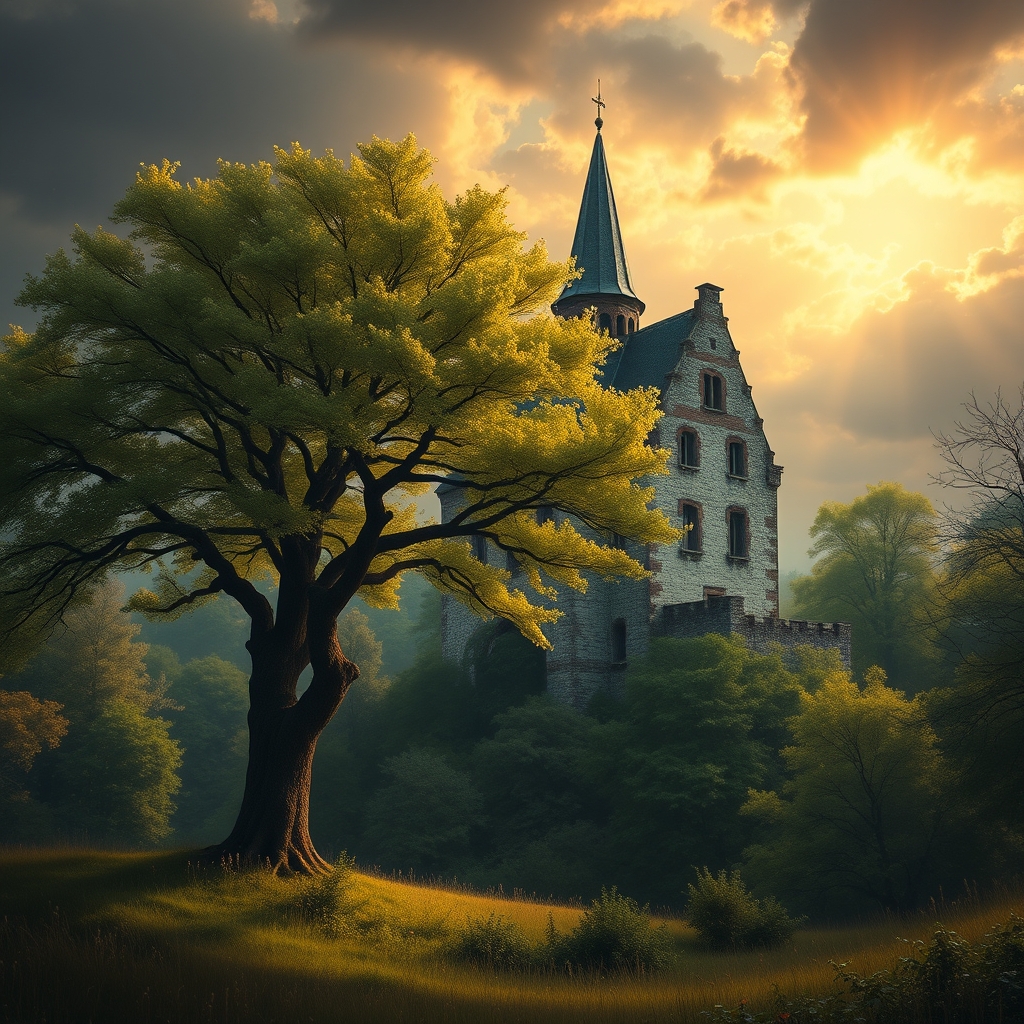 Eine deutsche Landschaft mit Bergen und einem See