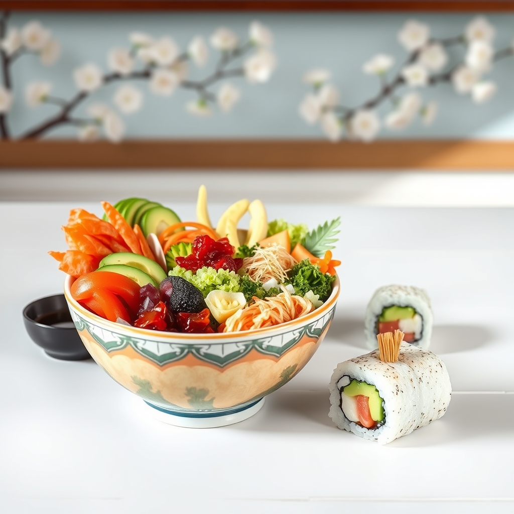 media-1-413 Japanische Power Sushi-Bowl mit fermentiertem Miso-Kokosreis und gegrilltem Sesam-Tofu