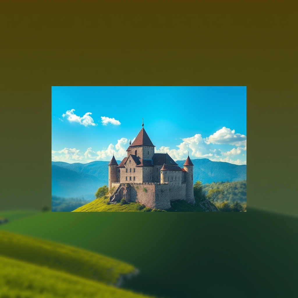 Eine deutsche Landschaft mit Bergen und einem See