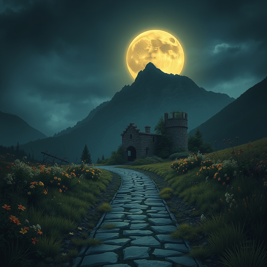 Eine deutsche Landschaft mit Bergen und einem See