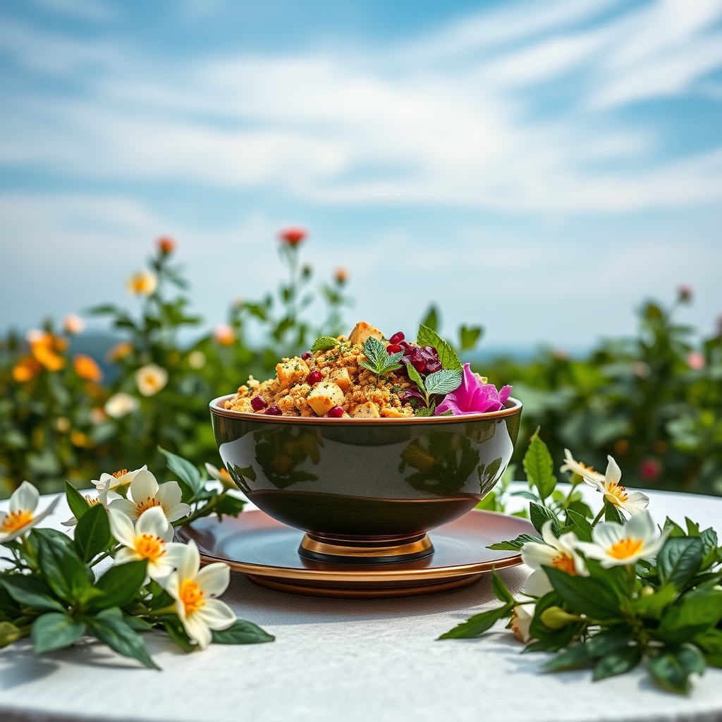 media-1-1161 Orientalische Buddha Bowl mit Tahini-Turmeric-Dressing und knusprigem Kichererbsen-Tofu