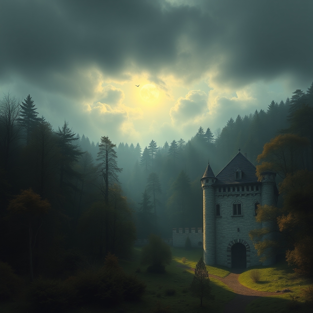 Eine deutsche Landschaft mit Bergen und einem See