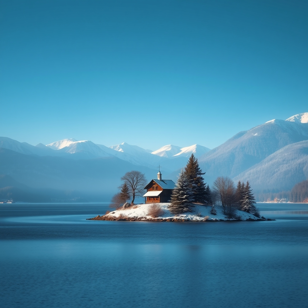 Eine deutsche Landschaft mit Bergen und einem See