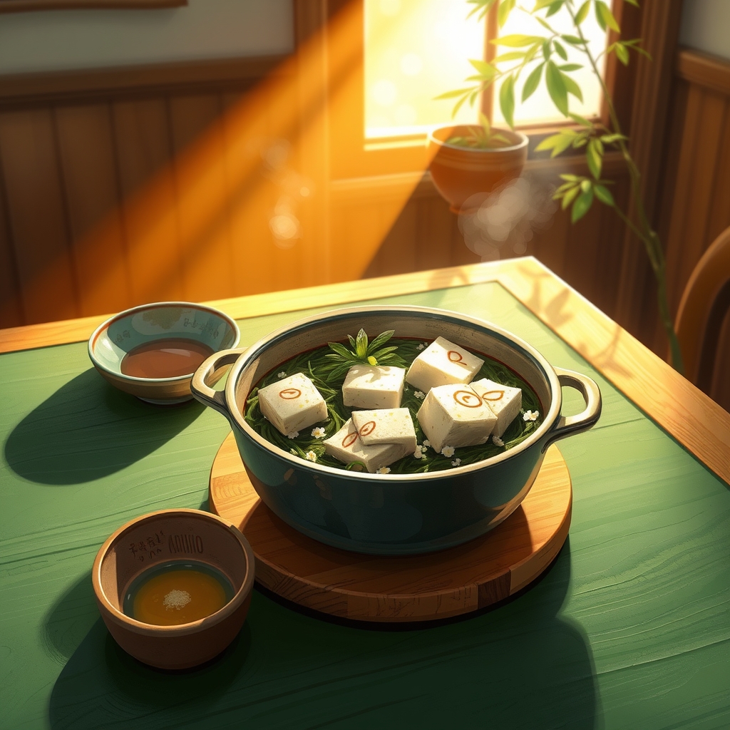 media-1-159 Japanisches Superfood-Frühstück Warme Miso Hafergrütze mit Tofu Wakame