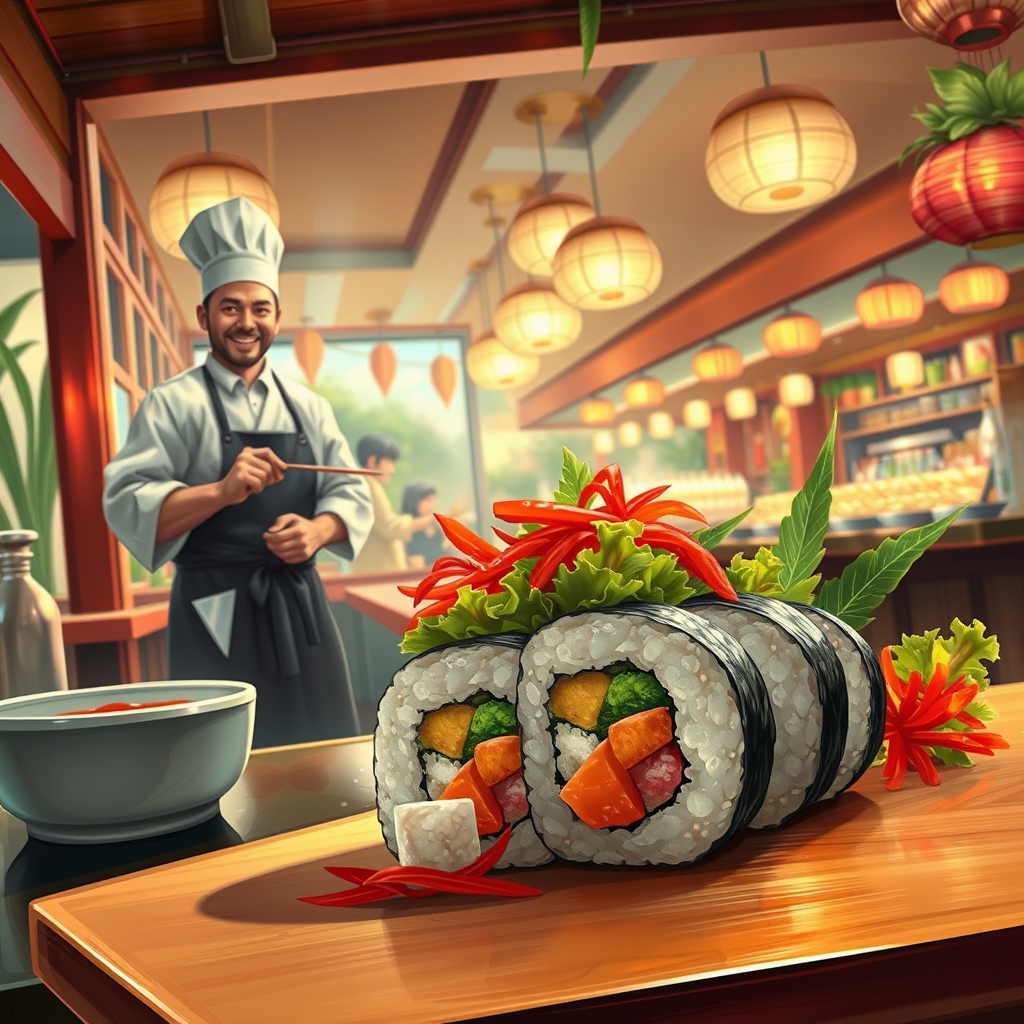 media-1-1692 Japanische Superfood-Sushi-Rollen mit Quinoa und fermentierter Gurkenscheibe