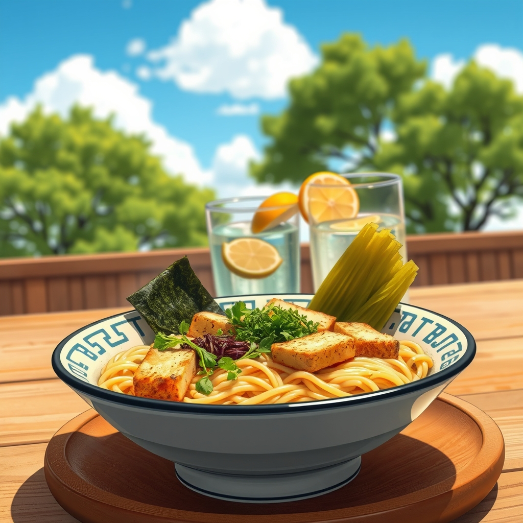 media-1-1731 Japanisches Miso-Ramen mit gegrillter Tofu fermentiertem Kohl