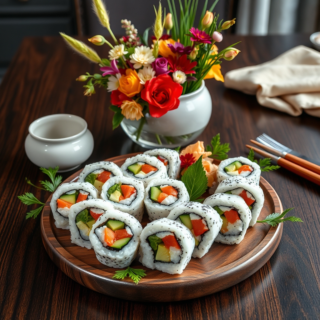 media-1-2125 Superfood-Sushi Vegane Dragon Rolls mit fermentiertem Rote-Bete-Reis Avocado-Wasabi-Mousse