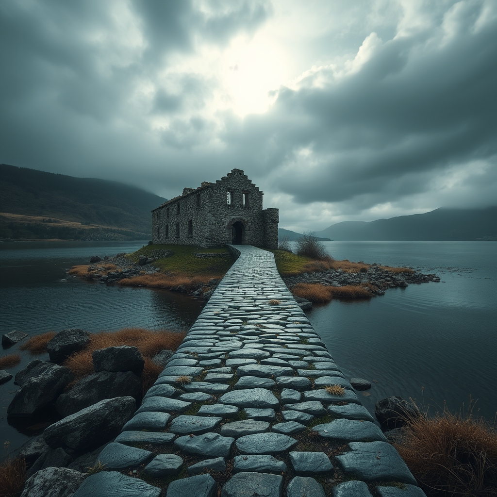 Eine deutsche Landschaft mit Bergen und einem See