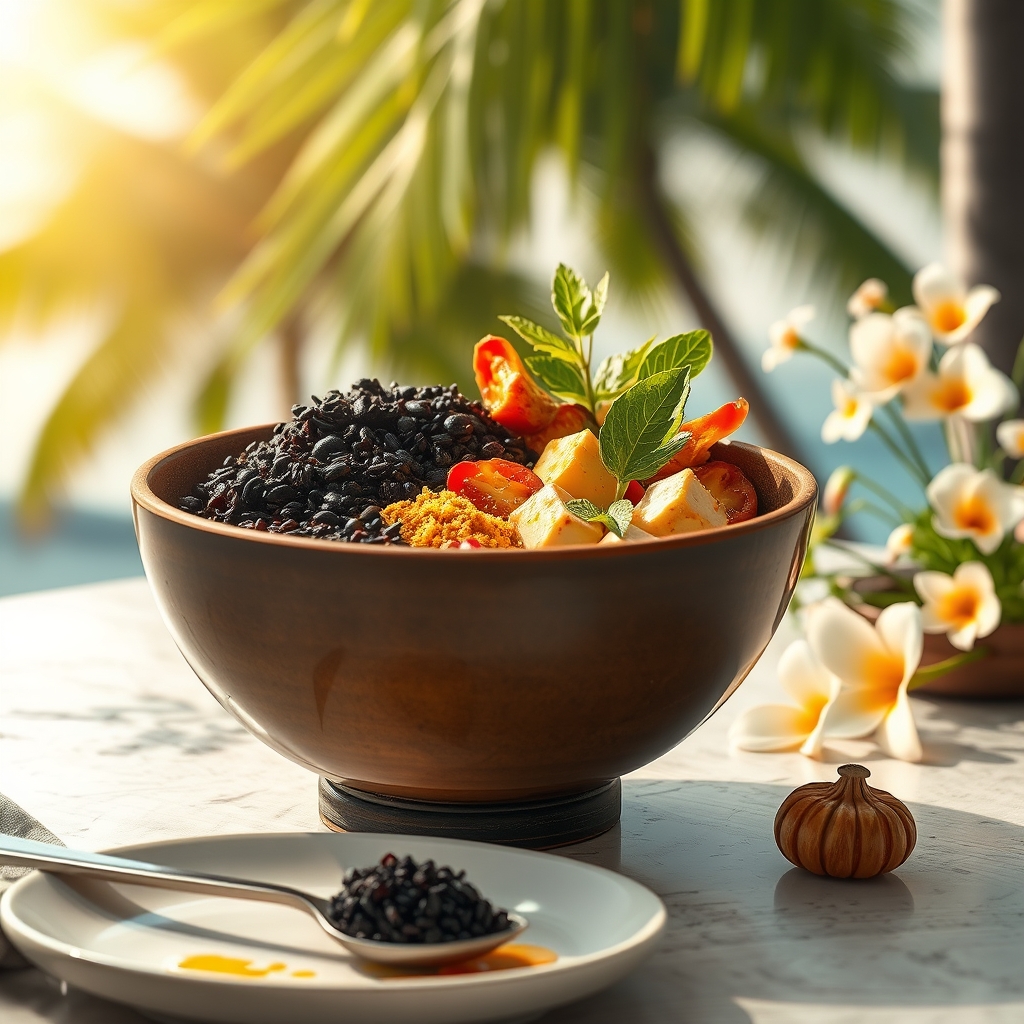 media-1-2179 Bali Bowl mit fermentiertem Tempeh schwarzem Reis & Kokos Turmeric Dressing