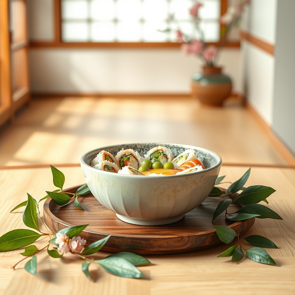 media-1-2290 Japanische Power-Sushi-Bowl mit fermentiertem Gurkensalat und wasabi-Edamame-Dip