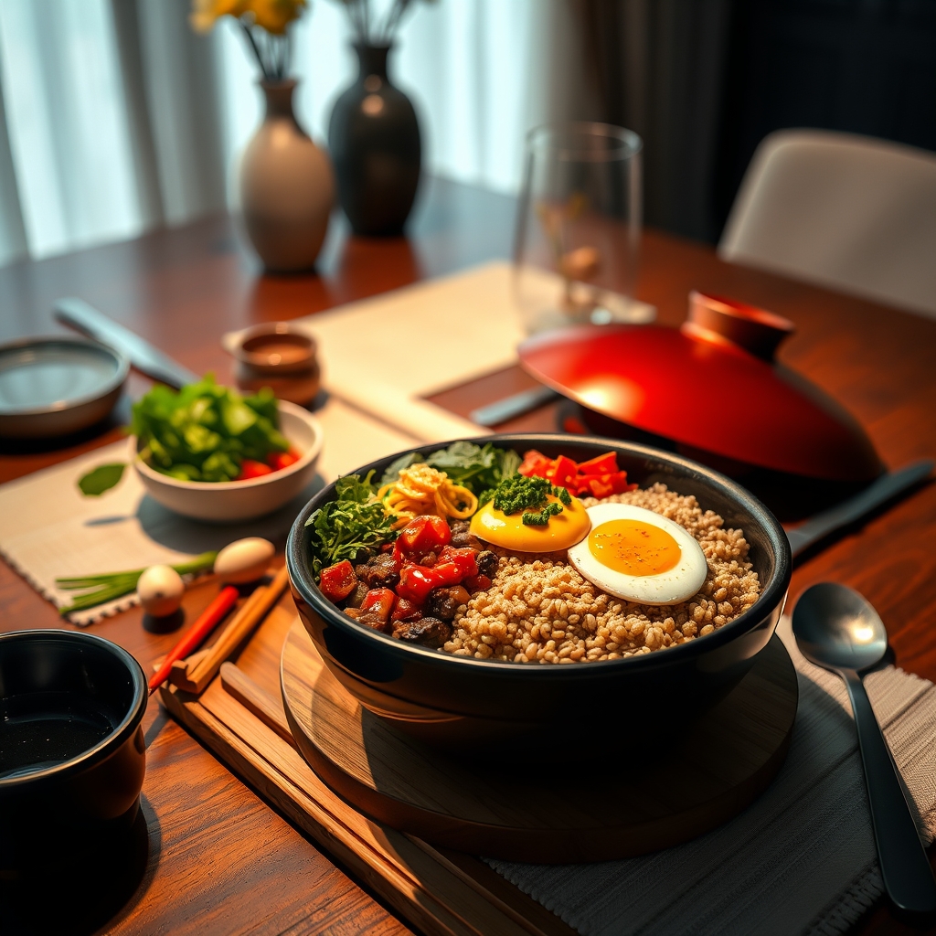 media-1-2497 Koreanisches Bibimbap mit quinoa-basiertem Gochujang-Tofu und eingelegtem Gemüse