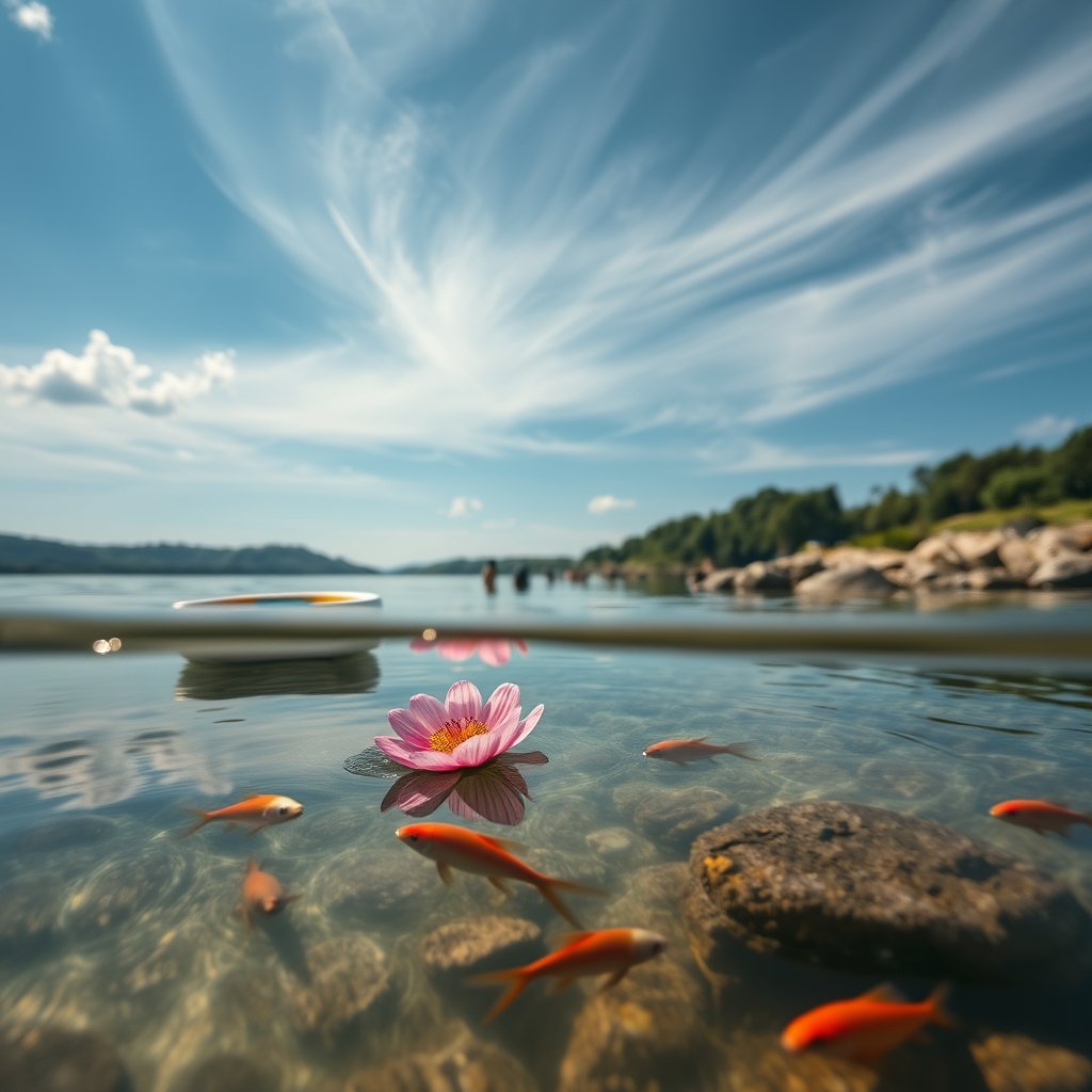 Eine deutsche Landschaft mit Bergen und einem See