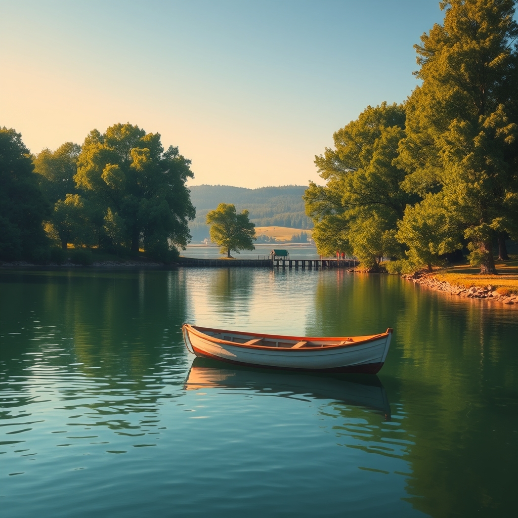 Eine deutsche Landschaft mit Bergen und einem See