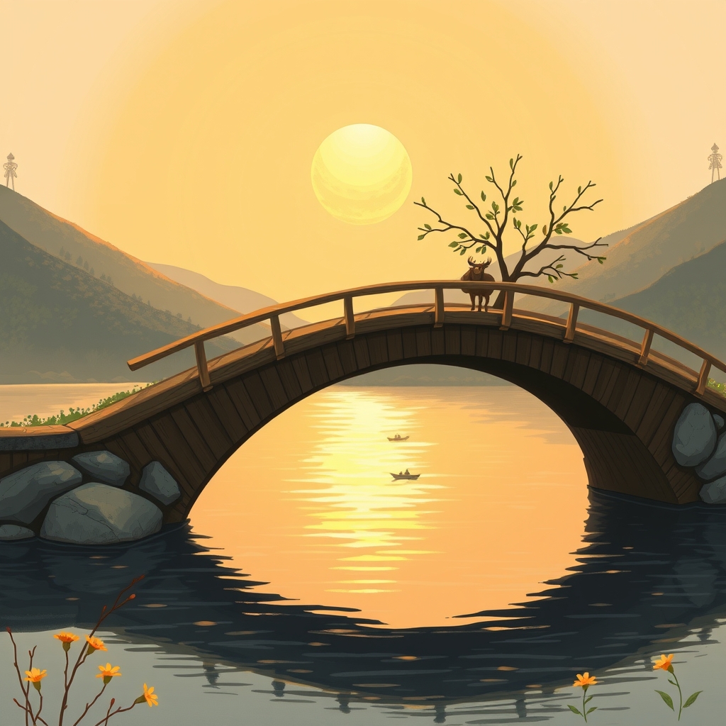 Eine deutsche Landschaft mit Bergen und einem See