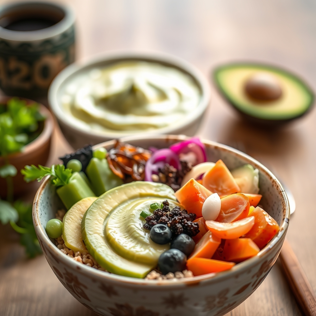 media-1-740 Japanische Power Sushi Bowl mit Quinoa und Miso Avocado Creme