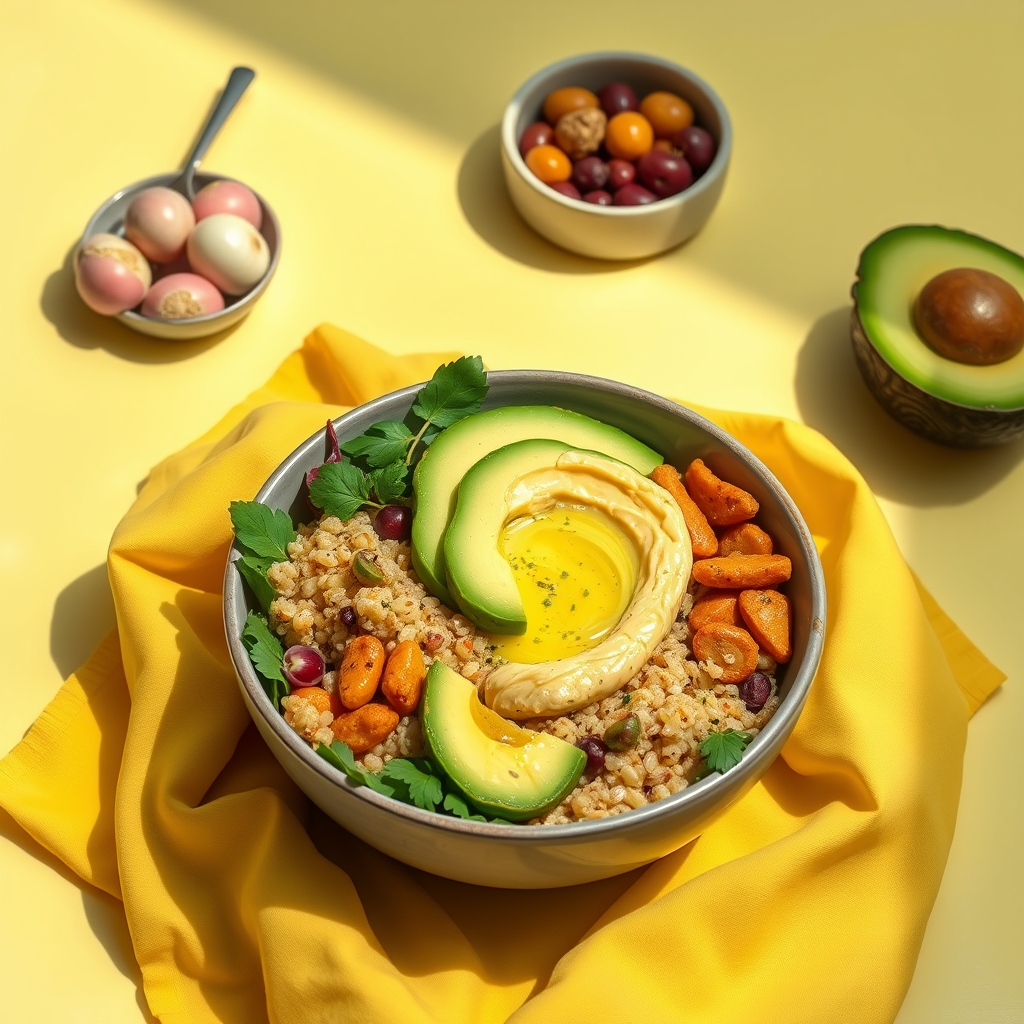 media-1-782 Powerbowl mit Quinoa, Avocado & edelsüßem Limetten-Hummus