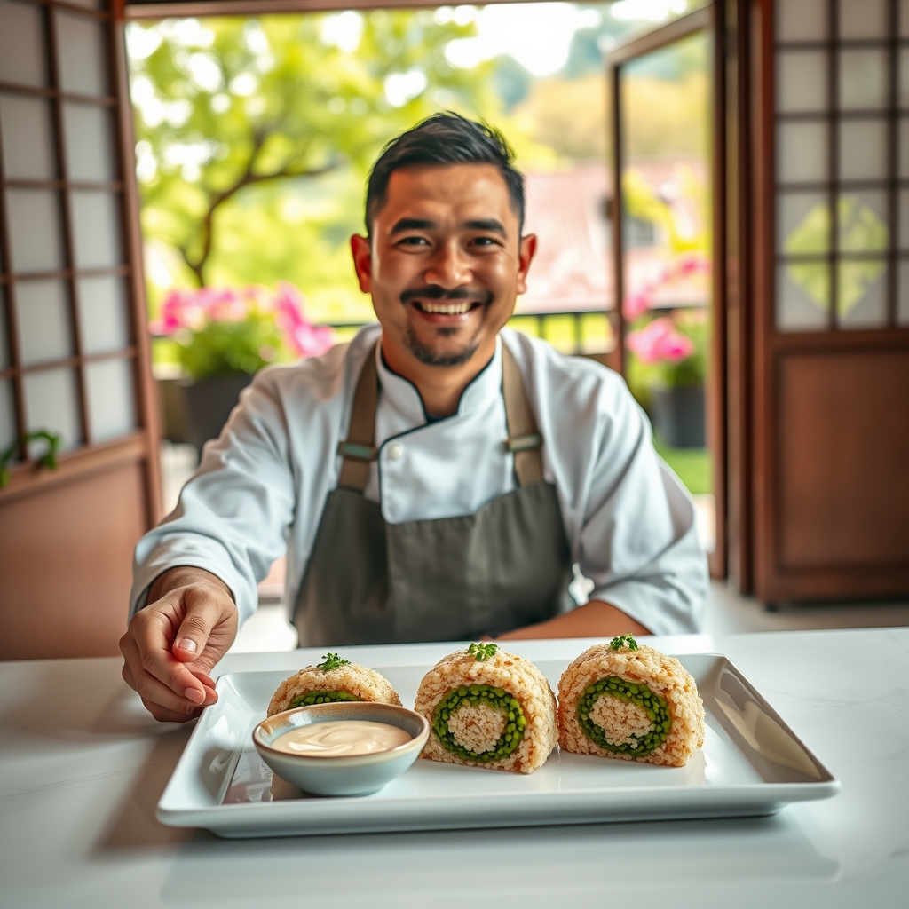 media-1-803 Japanische Edamame Quinoa Onigiri mit Yuzu Sesam Dip