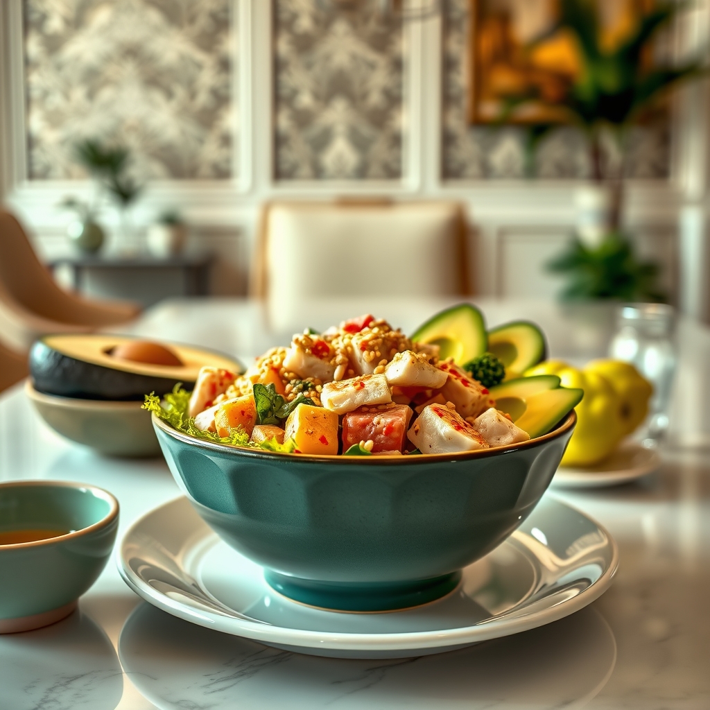 media-1-848 Hawaii Poke Bowl mit mariniertem Lachs Avocado Edamame