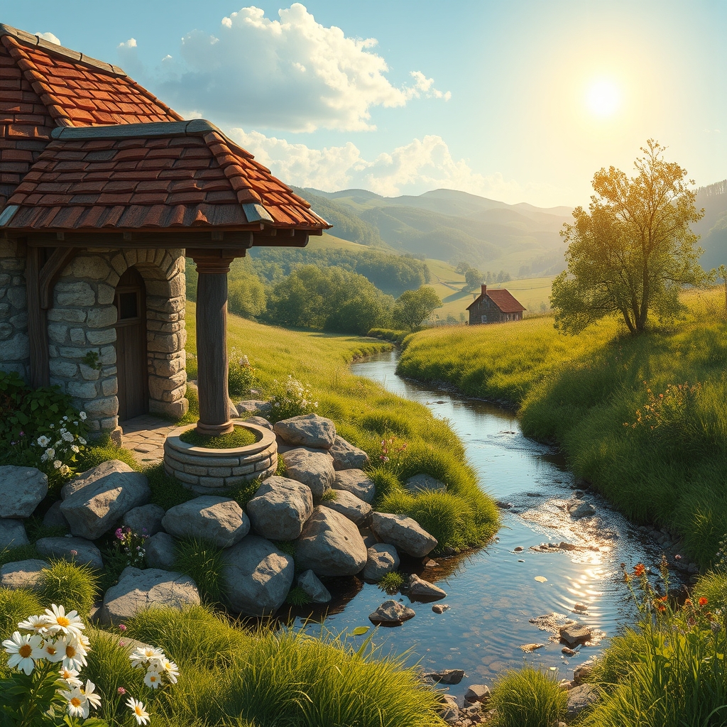 Ein Bild von einer schönen Landschaft mit Bergen und einem See